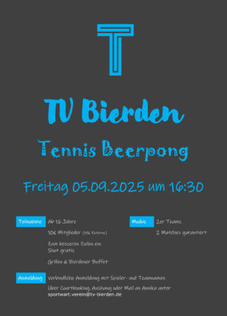 Tennis Beerpong am 05.09.25 um 16:30