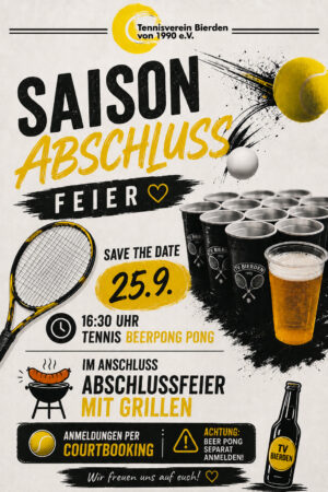 Saisonabschluss 2026 mit Tennis Beerpong